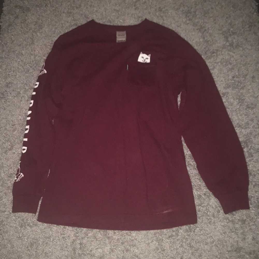 RIP N DIP brand long sleeve red tee